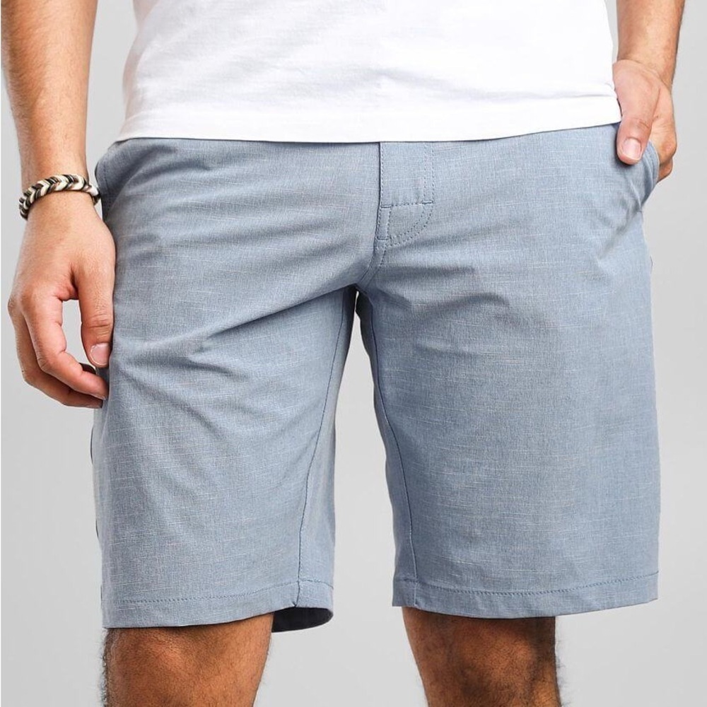 RVCA Men's Light Blue Flat Front Shorts 34